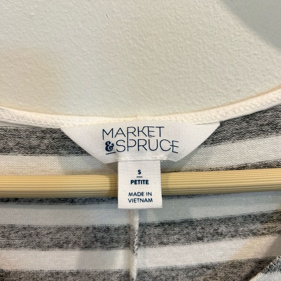 Women’s Grey and White Striped Market & Spruce Spring Dress size Small petite - Picture 3 of 3